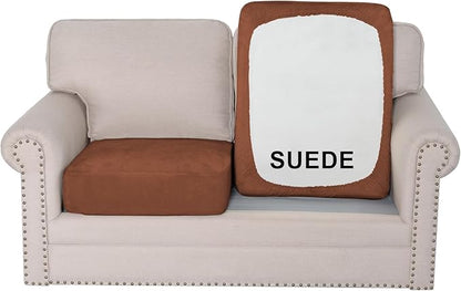 H.VERSAILTEX Suede Stretch Couch Cushion Covers Love Seat Sofa Cushion Covers Replacement Couch Protector Slipcovers for Pets Washable(2 Piece Loveseat Covers, Vintage Clay)