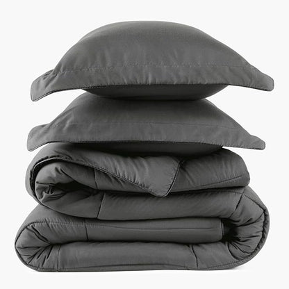 PeachSkinSheets Night Sweats: The Original 1500TC Soft Super King/Cal King Oversized Comforter Set Graphite Gray