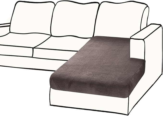 Couch Cover 1 Piece Chaise Lounge Cover Velvet Sectional Couch Cushion Covers Separate L Shape Sofa Slipcovers Furniture Protector for Dogs Pets (Chaise or Sofa 3-Seater, Coffee)
