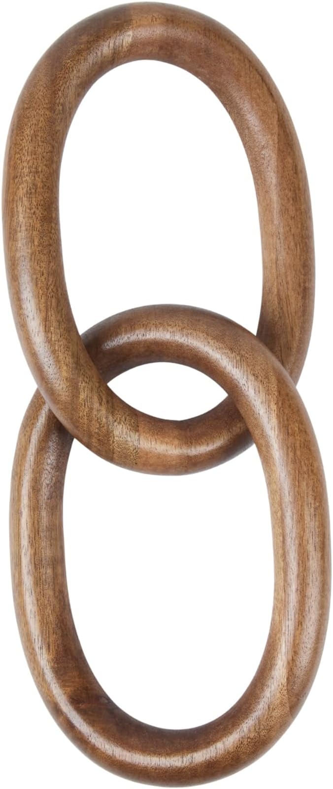 Acacia Wood Chain Link Decor, Natural Wooden Knot Shelf Decors for Coffee Table, Bookshelf, Console Table Decorations, Decorative Handcrafted Modern Home Accent, 13x6 Inch