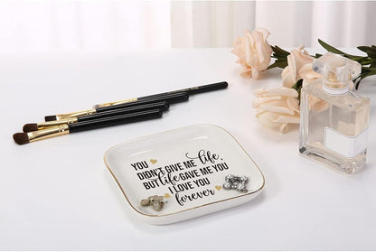 Scwhousi Ring Dish Jewelry Tray for Friend Mom Sister Maid of Honor,Birthday Mother's Day Christmas Gifts