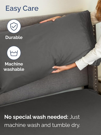 Extra Deep Queen Sheet Set - 6 Piece Breathable & Cooling Sheets - Hotel Luxury Bed Sheets Set - Easy & Secure Fit - Soft, Wrinkle Free & Comfy Sheets Set - Charcoal Sheet Set with Extra Deep Pockets