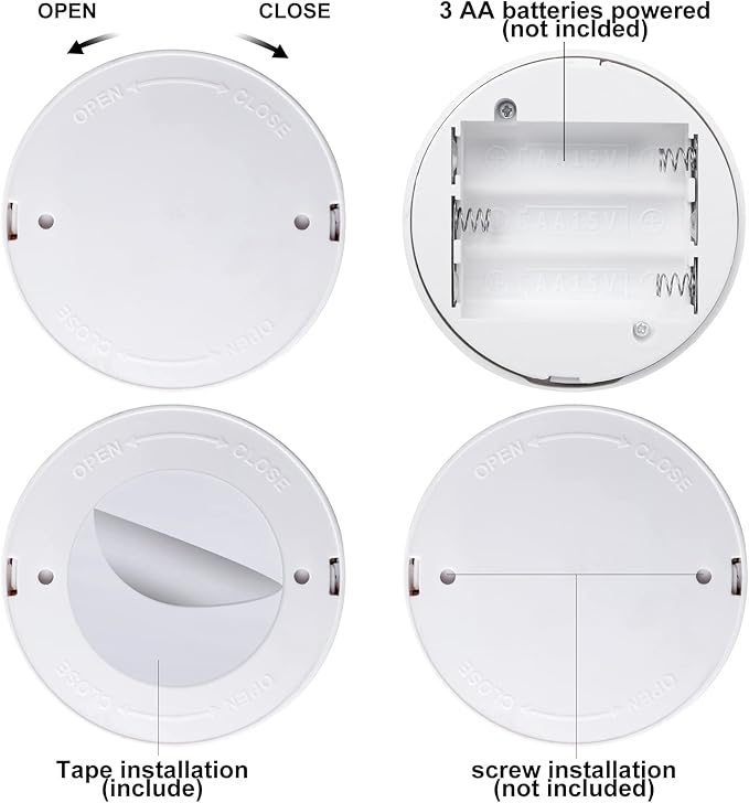 Tuanse 12 Pcs Battery Operated Spotlights Indoor LED Spot Display Lights Battery Powered Uplights 13 Colors Dimmable Mini Accent Lighting for Art Pictures Painting Closet(White)