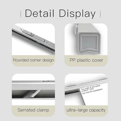 Aluminum Alloy Newspapers Holders for Office，Home,Newspaper Rack Can Hold 30 pages,Newspaper Hanger Holding Files on the Wall to Save the Space