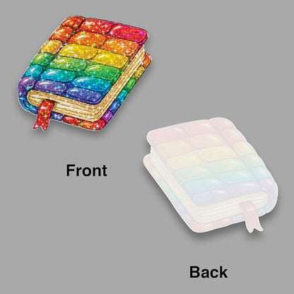 Rainbow Book Charm Acrylic Suncatcher, Window Hanging Sun Catcher Ornament, Crystal Prism Light Catcher Decor, Sunlight Window Decor, Aesthetic Home Decor Gift