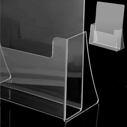 2PCS Acrylic Brochure Holder 8.5x11inch Flyer Table Stand Sign Holder Clear Plastic Countertop Desk Display Organizer for Office Home Store Magazines Pamphlets Booklets Literature Menu Journals