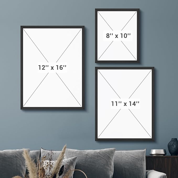 wall26 Custom Framed Poster Wall Art for Living Room, Bedroom Canvas Prints for Home Decoration Ready to Hang - 12"x16" Black