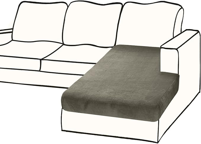 Couch Cover 1 Piece Chaise Lounge Cover Velvet Sectional Couch Cushion Covers Separate L Shape Sofa Slipcovers Furniture Protector for Dogs Pets (Chaise or Sofa 3-Seater, Olive Green)