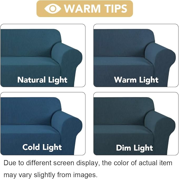 H.VERSAILTEX Armchair Cover High Stretch Sofa Slipcover 1 Piece Couch Covers for Sofa Durable Spandex Fabric Non Skid Machine Washable(Armchair 31"-40", Deep Teal)