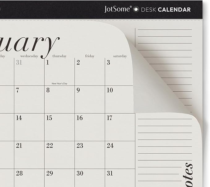 Jotsome Desk Calendar 2026-2027, 18-Month Calendar 17"x12" from January 2026 to June 2027, Desktop Calendar with Large Day Block, for Home, Office, Minimalist