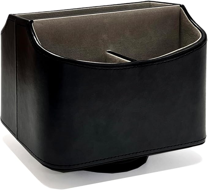 UnionBasic Rotating Desk Organizer, 360 Degree Desk Spinning Caddy, Desktop TV Guide/Mail/Media/Remote Controller Holder Organizer, Black