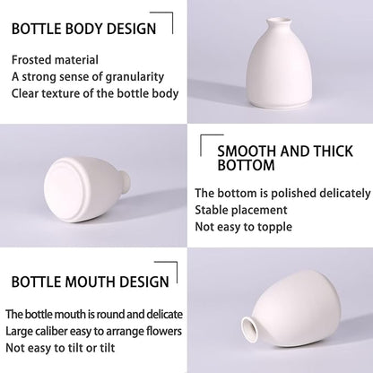 5'' White Ceramic Bud Vases Set of 20,Small Vases in Bulk for Flowers,Mini Vases for Centerpieces,Modern for Floral and Pampas Grass,Boho for Wedding,Party,Table Home Decor