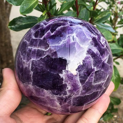 4-5cm/1.57-1.96inch Natural Amethyst Sphere Crystal Ball Hand Polished Decorative Sphere Healing Crystals Ball Healing Stone Crafts Fengshui Home Decoration Collect Gifts (40-50mm, Amethyst)