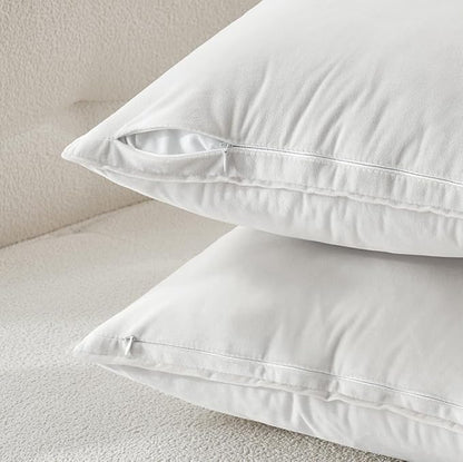 MIULEE Pack of 2 Decorative Velvet Throw Pillow Cover Soft Pillowcase Solid Square Eruo Sham Cushion Case for Sofa Bedroom Car 24x24 Inch 60x60 Cm Pure White