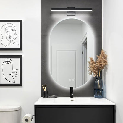 Niccy Oval LED Bathroom Vanity Mirror, 48x30inch Frameless Backlit Mirror with Light, Smart Anti-Fog Waterproof Mirror with Memory Function Dimmable Lighted Mirror