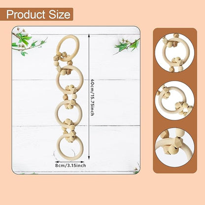 Wooden Chain Link Decoration, Bookshelf Decorative Ornament,