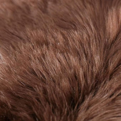 Carvapet 2x3 Brown Faux Sheepskin Area Rug – Fluffy Shaggy Soft Fur Floor Mat, Plush Bedside Carpet and Sofa Cover for Bedroom, Living Room, Nursery