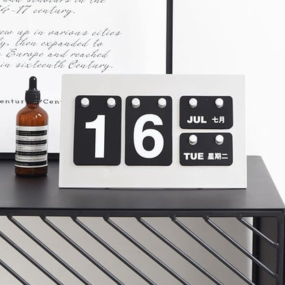 Calendar for Desk, Daily Desktop Perpetual Desk Calendar, Cute Date Display Desk Accessory for Home Office Decor, Teacher, Classroom, Reusable Yearly (BLACK)
