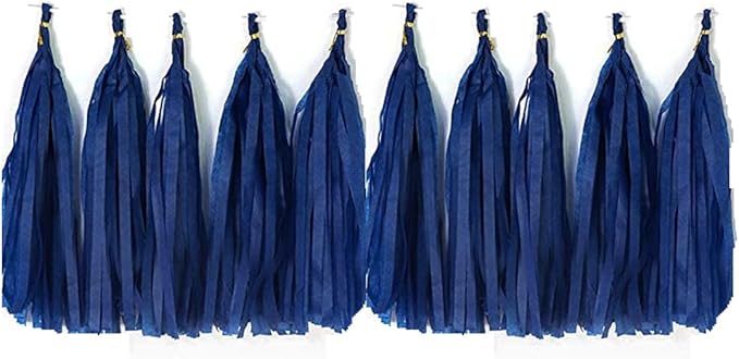 30pcs Paper Tassels Garland Banner Tissue Paper Tassel DIY Hanging Paper Decorations Party Tassel Garland Decor Baby Shower Nursery Wedding Festival Baby Shower Decoration(30, Royal Blue)