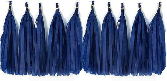 30pcs Paper Tassels Garland Banner Tissue Paper Tassel DIY Hanging Paper Decorations Party Tassel Garland Decor Baby Shower Nursery Wedding Festival Baby Shower Decoration(30, Royal Blue)