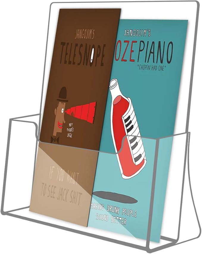 NIUBEE 6 Pack Acrylic Brochure Holder 8.5 x 11 inches, Clear Acrylic Literature Holder Plastic Flyer Display Stand, Acrylic Countertop Organizer for Magazine, Pamphlet, Booklets, Menu, Journals