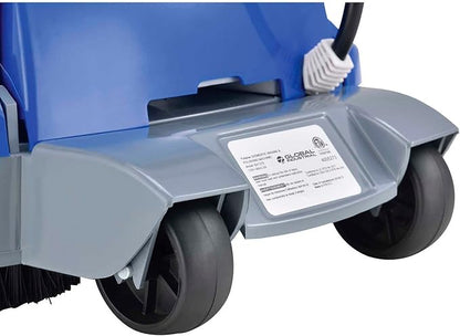Global Industrial Mini Floor Scrubber With Floor Pads, 11" Cleaning Path, Dual Nylon Scrub Brushes, Cleans & Polishes Tile, Wood, Marble and other Hard Floors