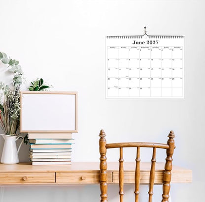 Calendar 2026 - Calendar 2026-2027 from January 2026 to June 2027, Spiral Binding Hanging Wall Calendar 2026 for Home/Office, 8.5" x 11", Black