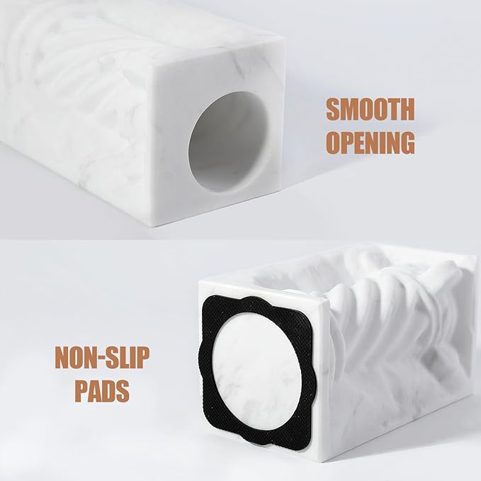 BCS Marble Pencil Pen Holder Stand for Desk, Luxury Makeup Brush Holders, Elegant Roman column Desk Pen Organizer, Unique Versatile Pencil Cup for Office, School, Home Decor - Mini Vase(White)