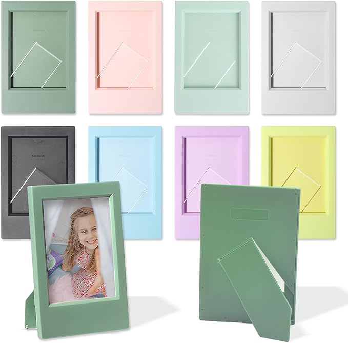 MaehSab 8 Pcs Colorful Mini 3 Inch Photo Frames (2x3 Inch), Mini Picture Frames for 3 inch Film, Small Film Frame Photo Holder Tabletop Display