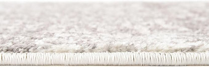 Rugs.com Arlington Collection Rug – 8 Ft Round White Medium-Pile Rug Perfect for Kitchens, Dining Rooms