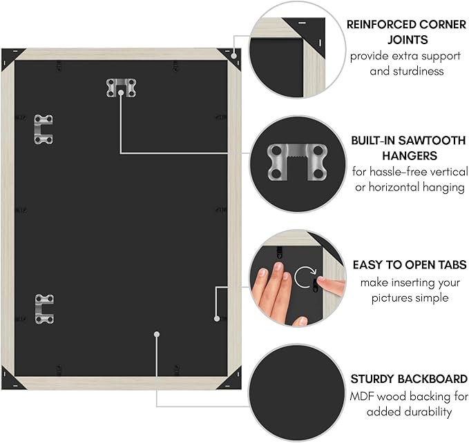 Americanflat 12x18 Poster Frame with Polished Plexiglass - Wide Picture Frames Made of Engineered Wood for Vertical or Horizontal Wall Display - Epic Collection - Light Wood
