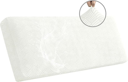 Easy-Going Waterproof Couch Cushion Covers for Couches and Sofas, Stretch Jacquard Sofa Seat Cover Replacement for Dogs, Pets & Kids, Durable Furniture Protector for Oversized Sofa Cushions, Ivory