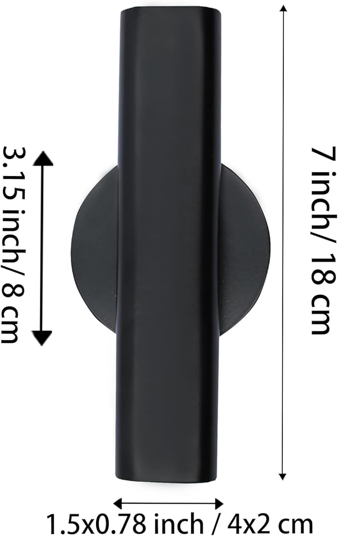 7" Wall-Mounted Flower Tube, Top/Bottom Open Vase, Wall Metal Flower Tube Decoration Holder for Flower Display, Home Office Living Room Bedroom Decoration with Adhesive Material, 2pcs(Black)