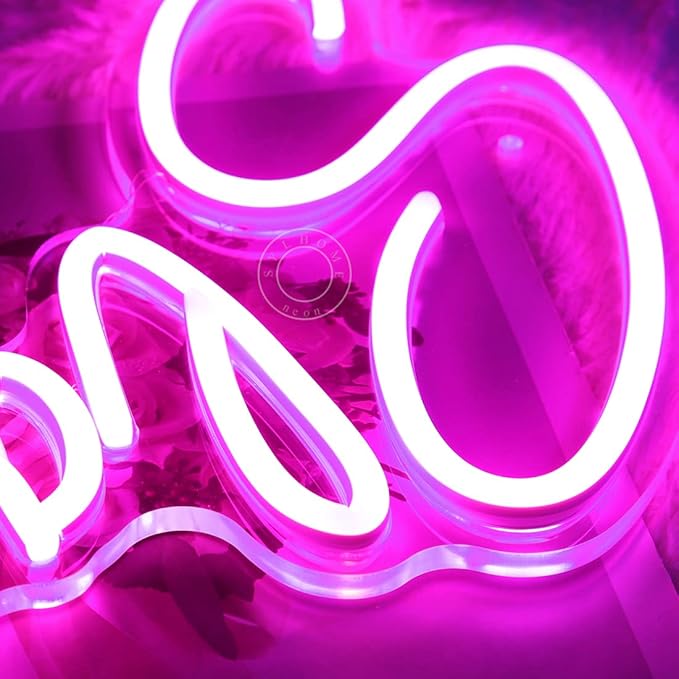 SYLHOME Pink Slay LED Neon Light Sign Cool Boys Girls Preppy Bedroom Game Play Room Desk Wall Decor Sign Club Pub Bar Man Cave Game Center Birthday Decoration USB 11.8" X 8"