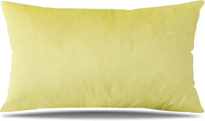 Artscope Luxury Velvet Pillow Covers Super Soft Decorative Rectangle Throw Pillow Covers Case Cushion Covers for Sofa Couch Bedroom Car Decor 16x24 Inch Lemon Yellow