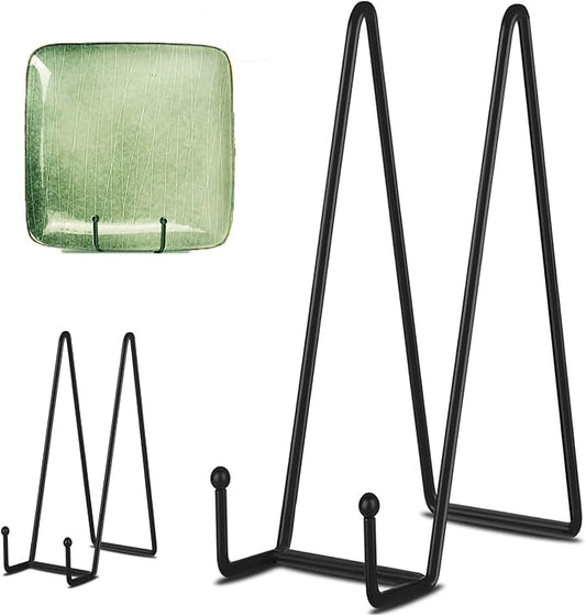 Decolore 3 Pack 14 Inch Black Plate Stand for Display Large Display Easel Table Top Easel for Picture, Decorative Plate, Book, Posters and Plaque
