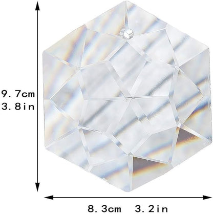 H&D HYALINE & DORA Rainbow Maker Crystal Glass Hexagon Prism SunCatcher for Window Hanging Feng Shui