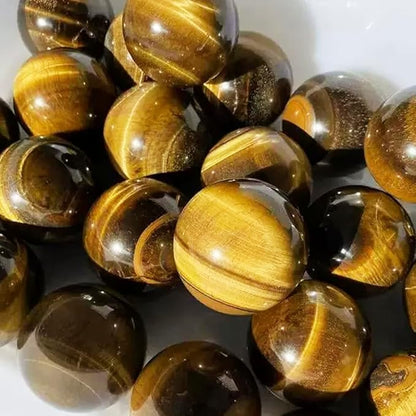 6-7cm/2.36-2.75inch Tiger Eyes Crystal Ball Polished Natural Tiger Eye Stone Sphere Decorative Sphere Healing Crystals Ball Stone Crafts Home Decor Ornament Gifts (Tiger's Eye, 60-70mm)