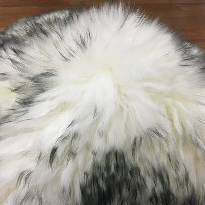 HUAHOO Premium Genuine Sheepskin Rug White Grey Real Australia Sheepskin Natural Luxury Fluffy Lambskin Fur Area Rug Seat Covers for Kids Bedroom Sofa Chair Cover Quarto Pelt/4' x 6' Wolf Tip