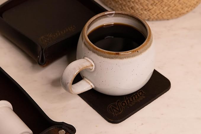 Valet Tray – Full-Grain Leather Catchall Organizer for Keys, Phone & Wallet – Rustic Nightstand & Desk Tray with Raised Sides – Handmade in USA (Vintage Brown, Small Square/Coaster Set)
