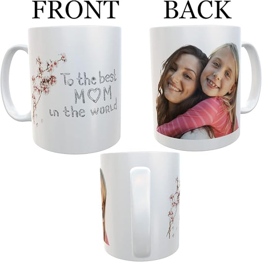 Custom Mug With Pictures - Personalized Coffee Mug With Photo, Text, Logo | Customized Gifts for Men & Women | Taza Personalizada 11oz Tea Cup Printed on Both Sides | Birthdays, Holidays, Mother’s Day
