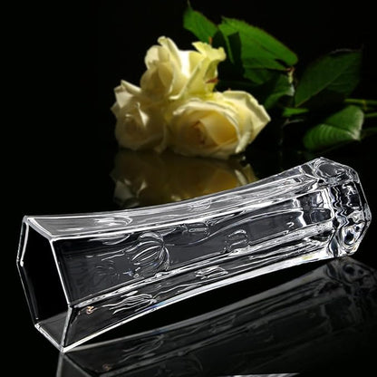 CS Crystal Vase 12-inch high, Tulip Design, for Flowers & Decor. Lovely Nice Shiny Piece. Perfect as a Gift, Suitable for All Occasions.