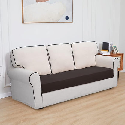 Easy-Going 100% Waterproof Sofa Seat Cushion Slipcovers Couch Cushion Cover Stretch Furniture Protector for Kids, Pets (Sofa Cushion, Chocolate)