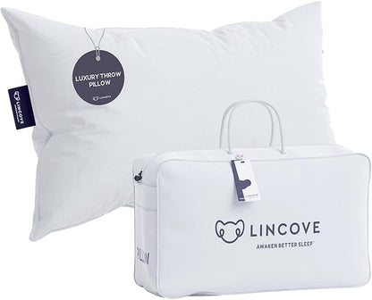 Lincove Euro Throw Pillow Insert Rectangular 12"x16" Pillow – Made in Canada, 100% Cotton Shell, Down Alternative Filling, Vegan-Friendly, Hypoallergenic - Decorative Couch Pillows, 2 Pack