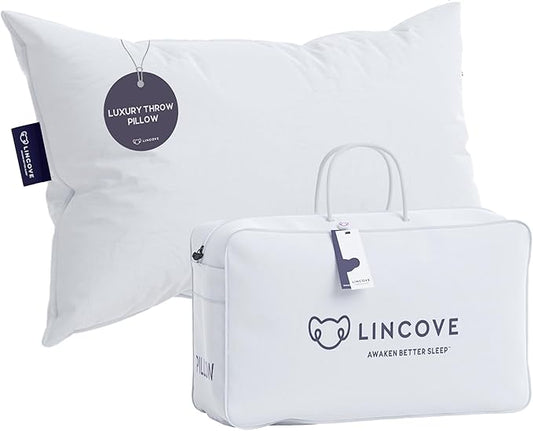 Lincove Euro Throw Pillow Insert Rectangular 12"x16" Pillow – Made in Canada, 100% Cotton Shell, Down Alternative Filling, Vegan-Friendly, Hypoallergenic - Decorative Couch Pillows, 2 Pack