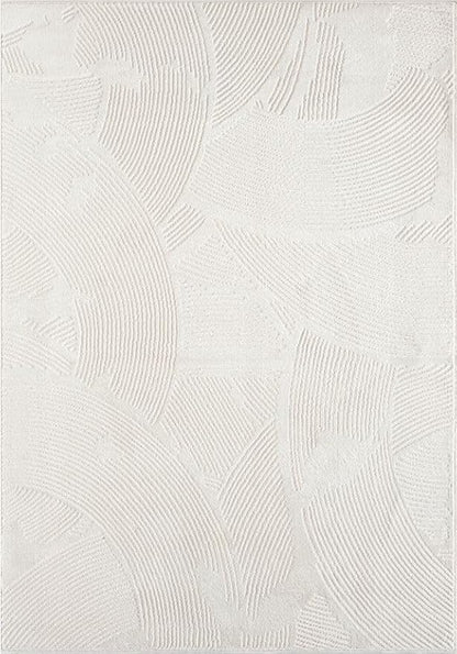 Abani Zen 8' x 10' Cream Rug – Neutral Brush Stroke Sandbrush Design, Large Soft Area Rug for Living Room & Bedroom, Durable & Easy to Clean