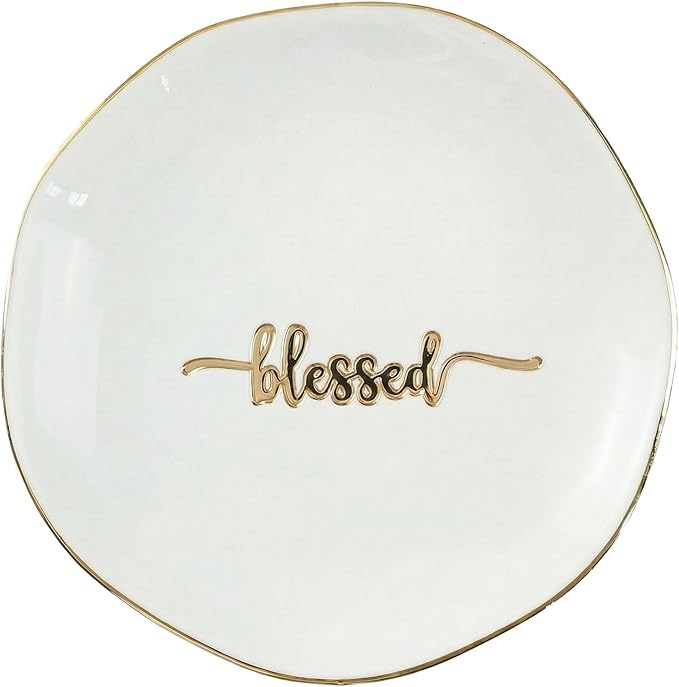 InnoBeta Blessed Gifts for Women, Blessed Jewelry Dish 4.75" - Decorative Trinket Dish for Rings Earrings Keys - Birthday, Mother's Day