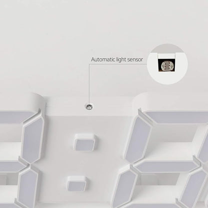 mooas 3D Pure Slim M LED Clock, Multi-Function LED Digital Clock (Calendar, Alarm, Temperature) (11.8" Slim M White Wall Clock with Remote Control)