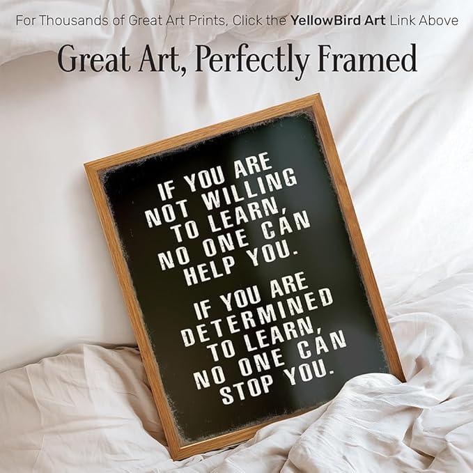 Motivational Wall Art 11x14 FRAMED - Office Wall Art - Classroom Motivational poster - Positive Quotes Decor - Positive Sayings for Decor - Entrepreneur Encouragement Gifts - Inspirational Quotes