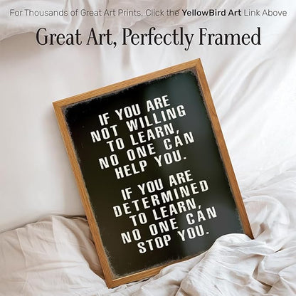 Motivational Wall Art 11x14 FRAMED - Office Wall Art - Classroom Motivational poster - Positive Quotes Decor - Positive Sayings for Decor - Entrepreneur Encouragement Gifts - Inspirational Quotes